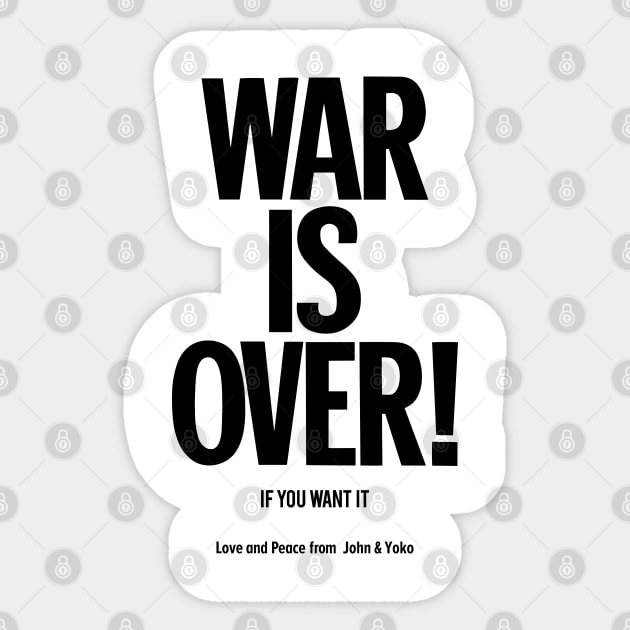 War is Over - John Lennon & Yoko Ono Sticker by Boogosh